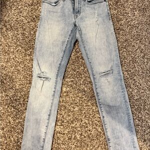 American Eagle Outfitters Distressed Light Wash Skinny Jeans